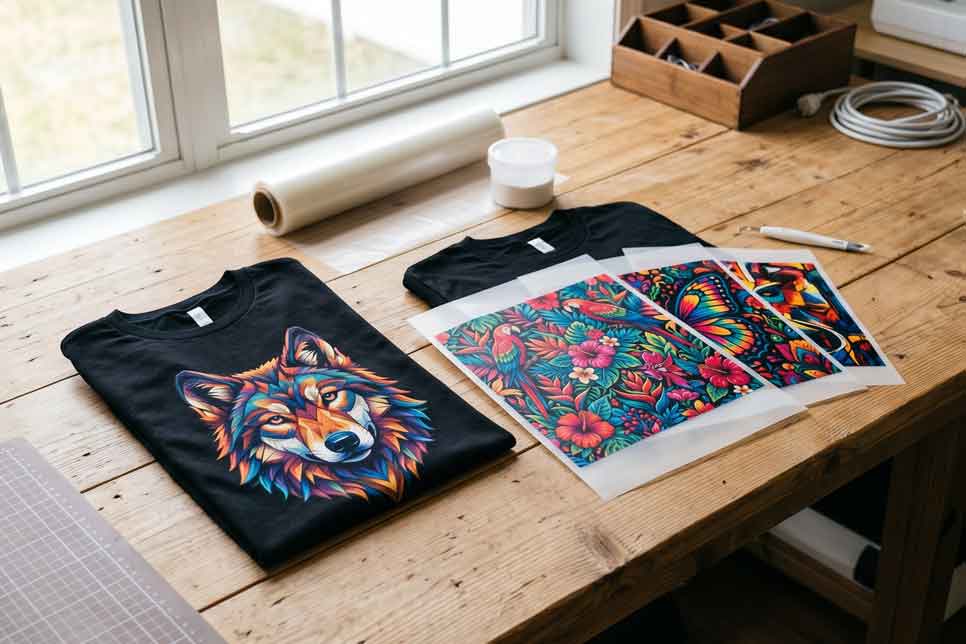 Moderner DTF-Transferdruck für T-Shirts und mehr